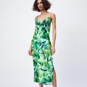 ZARA Tropical Print Slip dress. Size XL